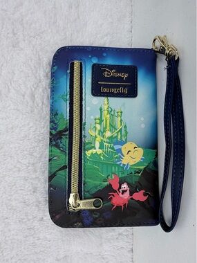 Disney Loungefly Little Mermaid Wallet Wristlet Ariel Flounder